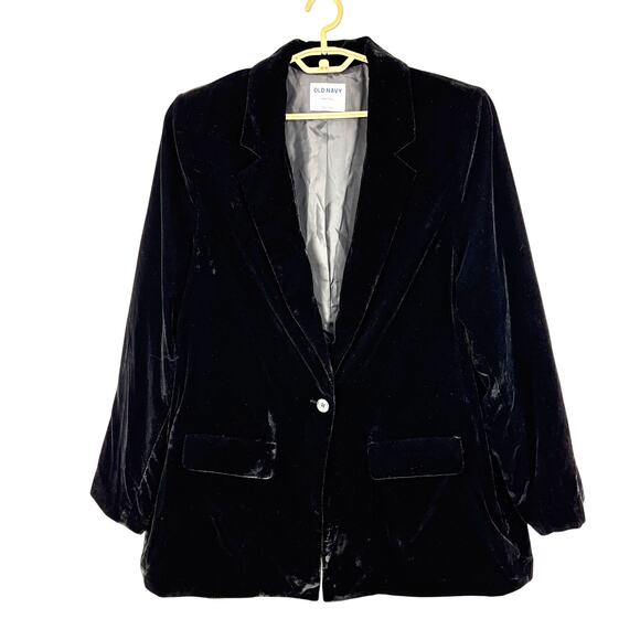 Old Navy NEW Party Blazer Black Velvet XXL Tall 752079 holiday evening event - Picture 1 of 12